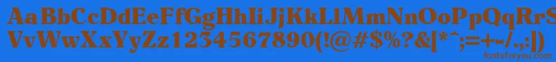 Eider Font – Brown Fonts on Blue Background