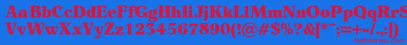 Eider Font – Red Fonts on Blue Background