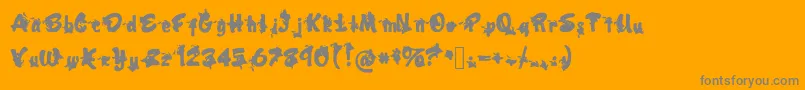 Deadjohn-Schriftart – Graue Schriften auf orangefarbenem Hintergrund