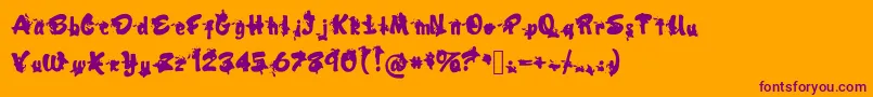 Deadjohn Font – Purple Fonts on Orange Background