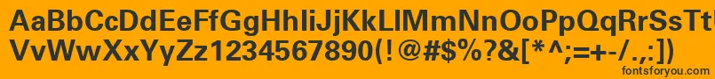 UniversLt65Bold Font – Black Fonts on Orange Background