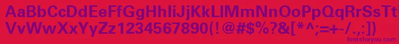 フォントUniversLt65Bold – 赤い背景に紫のフォント