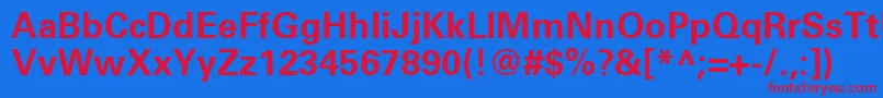 UniversLt65Bold Font – Red Fonts on Blue Background