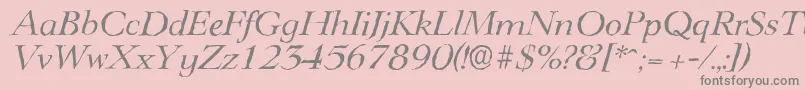 LingwoodantiqueItalic Font – Gray Fonts on Pink Background