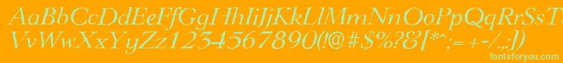 LingwoodantiqueItalic Font – Green Fonts on Orange Background