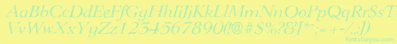 LingwoodantiqueItalic Font – Green Fonts on Yellow Background