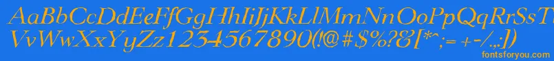 LingwoodantiqueItalic Font – Orange Fonts on Blue Background