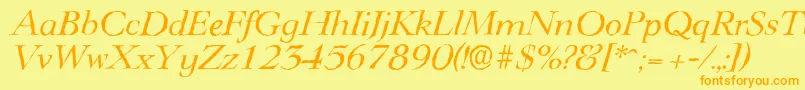 LingwoodantiqueItalic Font – Orange Fonts on Yellow Background