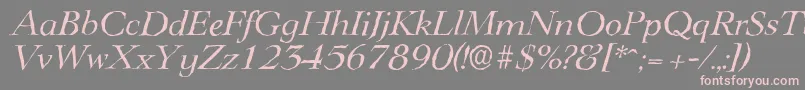 LingwoodantiqueItalic Font – Pink Fonts on Gray Background
