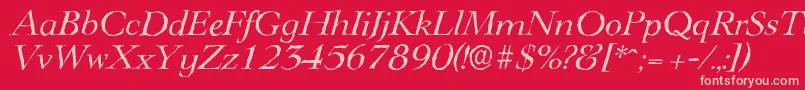 LingwoodantiqueItalic Font – Pink Fonts on Red Background