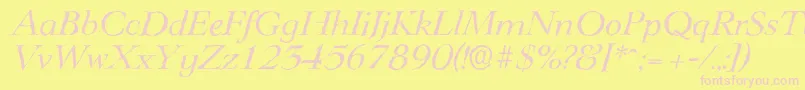 LingwoodantiqueItalic Font – Pink Fonts on Yellow Background