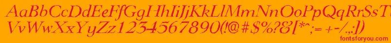 LingwoodantiqueItalic Font – Red Fonts on Orange Background