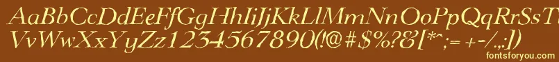 LingwoodantiqueItalic Font – Yellow Fonts on Brown Background