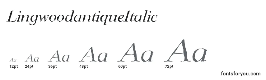 Größen der Schriftart LingwoodantiqueItalic