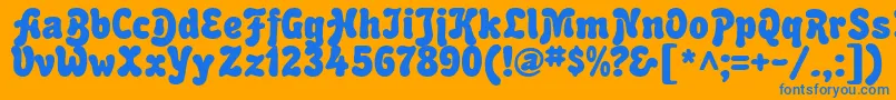 Bubblesoft Font – Blue Fonts on Orange Background