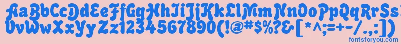 Bubblesoft Font – Blue Fonts on Pink Background