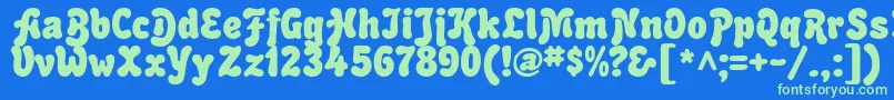 Bubblesoft Font – Green Fonts on Blue Background