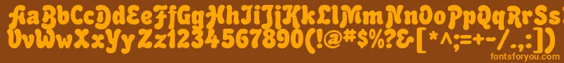 Bubblesoft Font – Orange Fonts on Brown Background