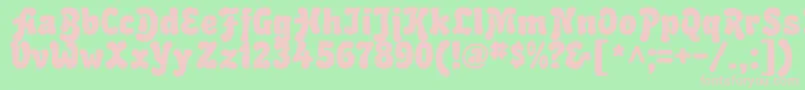 Fonte Bubblesoft – fontes rosa em um fundo verde