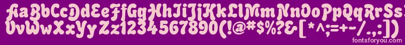 Bubblesoft Font – Pink Fonts on Purple Background