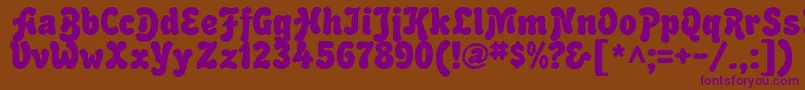 Bubblesoft Font – Purple Fonts on Brown Background