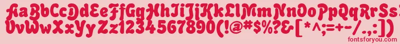 Bubblesoft Font – Red Fonts on Pink Background