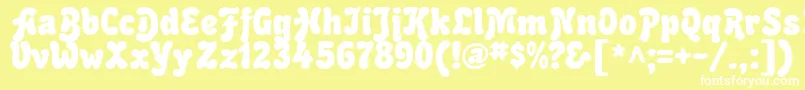 Bubblesoft Font – White Fonts on Yellow Background