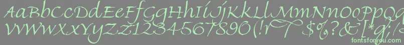 FineHandLetPlain.1.0-Schriftart – Grüne Schriften auf grauem Hintergrund