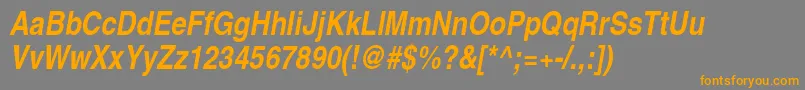 TexgyreheroscnBolditalic Font – Orange Fonts on Gray Background
