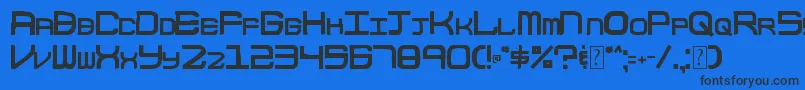 003BlockCode-Schriftart – Schwarze Schriften auf blauem Hintergrund