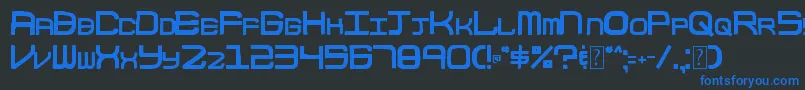 003BlockCode Font – Blue Fonts on Black Background