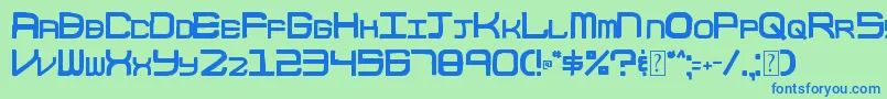 003BlockCode Font – Blue Fonts on Green Background
