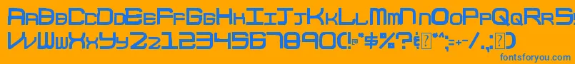 003BlockCode Font – Blue Fonts on Orange Background