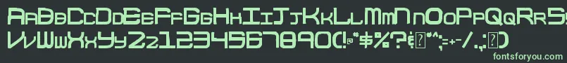 003BlockCode-fontti – vihreät fontit mustalla taustalla