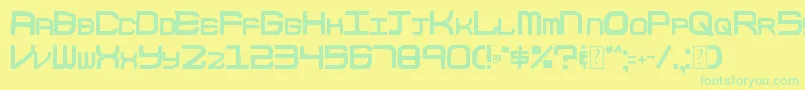 003BlockCode Font – Green Fonts on Yellow Background