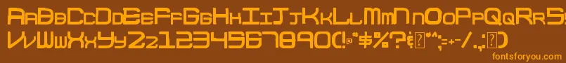 003BlockCode Font – Orange Fonts on Brown Background