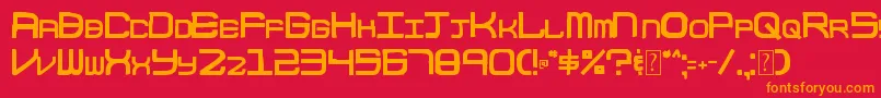 003BlockCode Font – Orange Fonts on Red Background