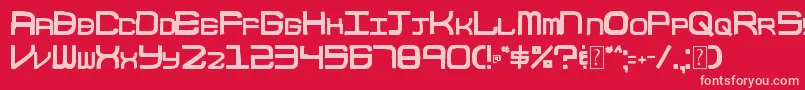 003BlockCode-Schriftart – Rosa Schriften auf rotem Hintergrund
