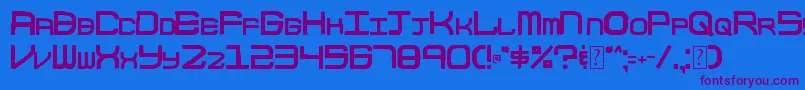 003BlockCode-Schriftart – Violette Schriften auf blauem Hintergrund