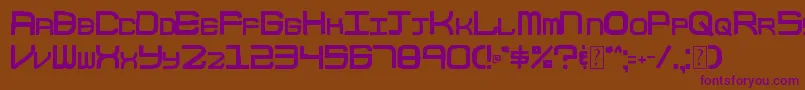 Fonte 003BlockCode – fontes roxas em um fundo marrom