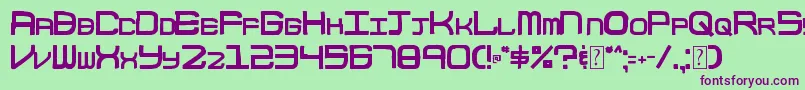 フォント003BlockCode – 緑の背景に紫のフォント