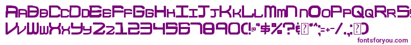 Czcionka 003BlockCode – fioletowe czcionki na białym tle
