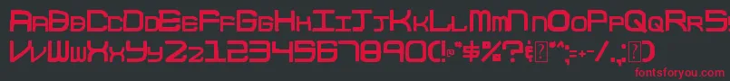 Шрифт 003BlockCode – красные шрифты на чёрном фоне