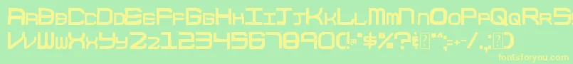 003BlockCode-fontti – keltaiset fontit vihreällä taustalla