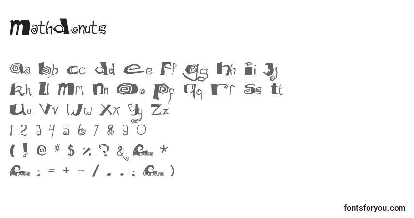 Schriftart MathDonuts – Alphabet, Zahlen, spezielle Symbole