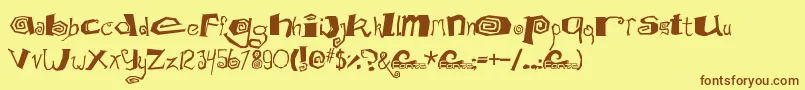 MathDonuts Font – Brown Fonts on Yellow Background