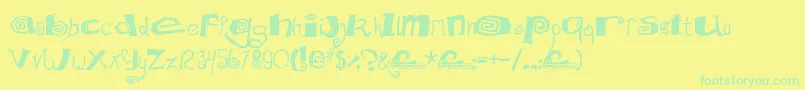 MathDonuts Font – Green Fonts on Yellow Background