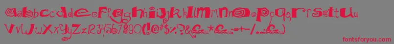 フォントMathDonuts – 赤い文字の灰色の背景