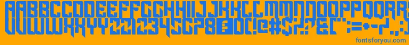 Sportscream Font – Blue Fonts on Orange Background