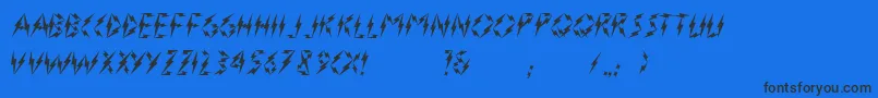 Flasher2-Schriftart – Schwarze Schriften auf blauem Hintergrund